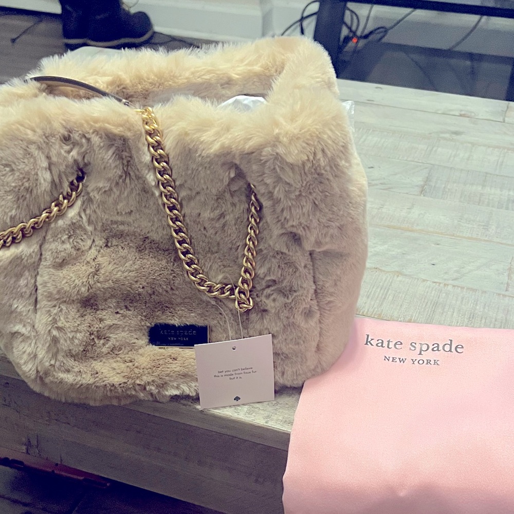 Kate spade faux fur bucket bag
